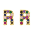 New European and American fashion 26 letters earrings original personality inlaid with colored zircon letter earrings erw62
