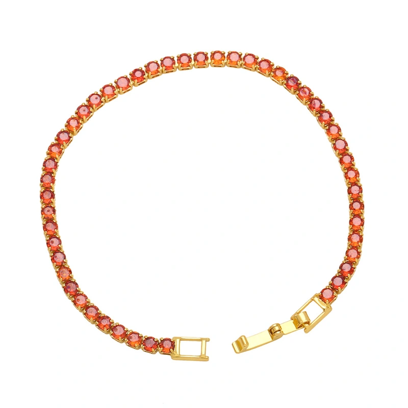 Hot selling European and American style colored zircon bracelet female Internet celebrity fashion niche retro colored diamond hand jewelry brh90