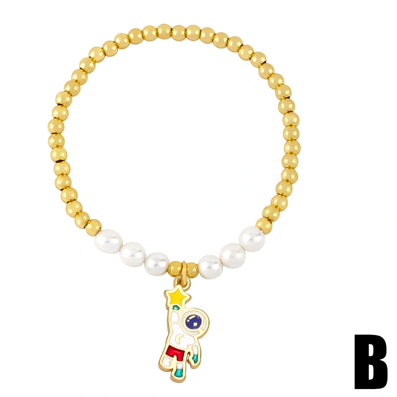 Clearance astronaut couple bracelet Valentine's Day gift European and American color drop oil astronaut couple bracelet bre98