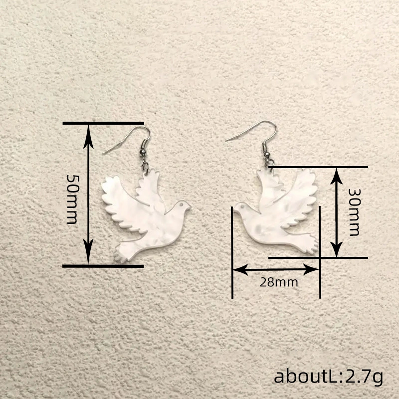    Hot selling earrings for women, acrylic glitter pigeon earrings, fashionable and elegant, popular online
