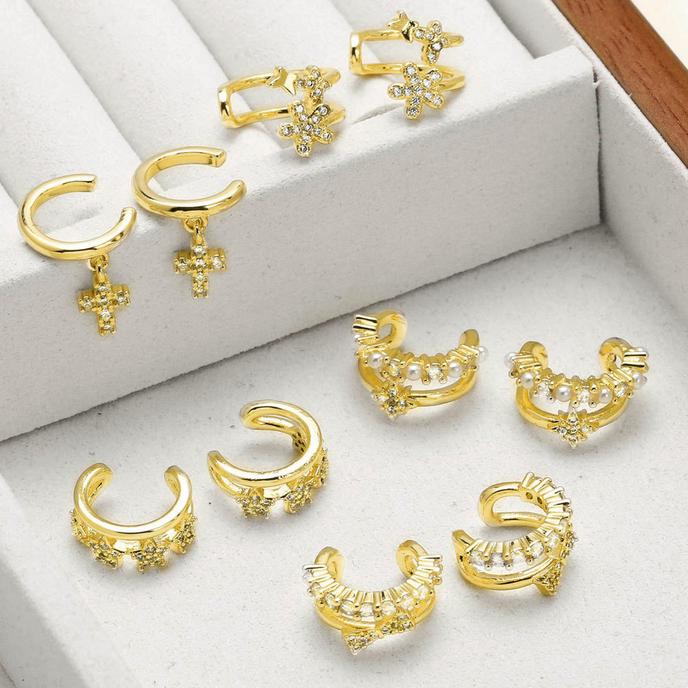 AS jewelry Europe and the United States hot selling full zircon star ear bone clip earrings earrings era075 ear cuff
