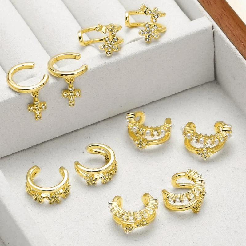 AS jewelry Europe and the United States hot selling full zircon star ear bone clip earrings earrings era075 ear cuff