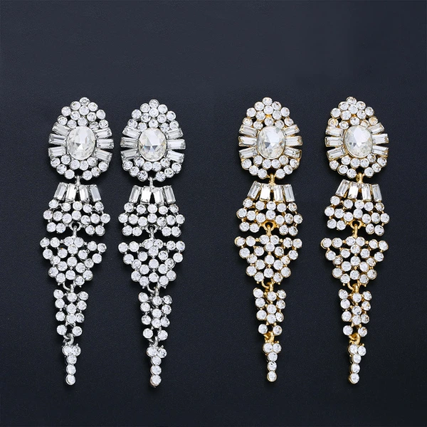AS jewelry European and American simple tassel water drop earrings women's wedding crystal earrings earrings wholesale ern57