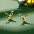  Cute big deer antler earrings for women Christmas holiday trendy earrings with micro-inlaid zircon fashion earrings