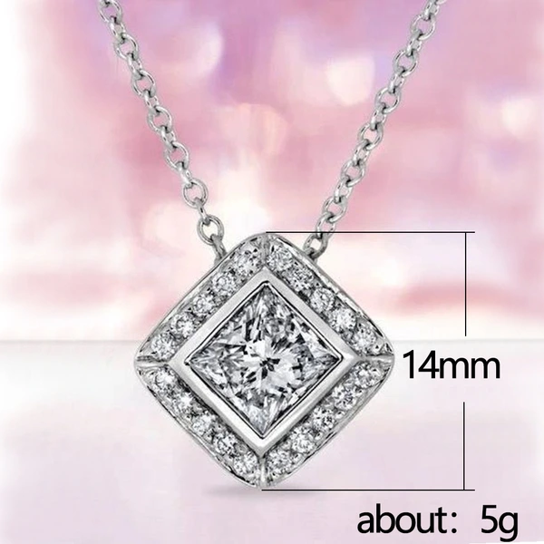South Korea Dongdaemun new elegant diamond zircon pendant necklace for women full of diamonds popular clavicle chain for women