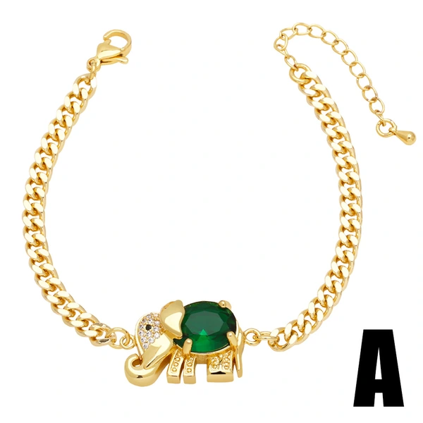 Hot selling zircon elephant bracelet niche design versatile gold-plated turtle hand jewelry brm28