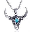  Retro bull head necklace exaggerated domineering personality trendy men's pendant European and American fashion hip-hop punk style necklace