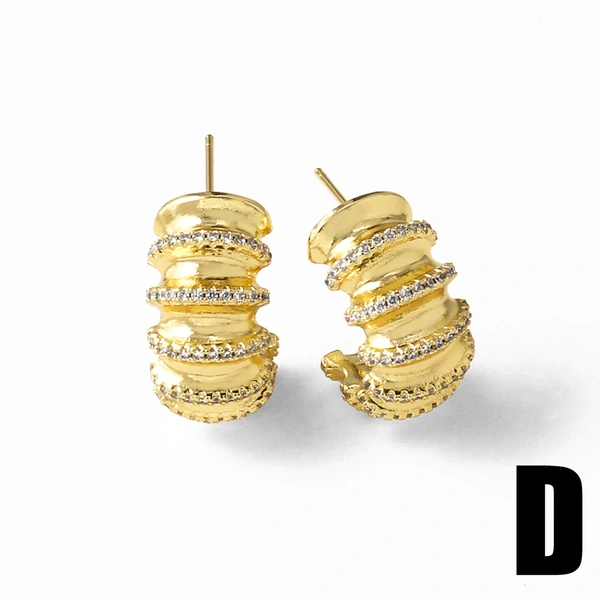 AS jewelry Europe and the United States hot selling full zircon round irregular gold-plated earrings eru48 earrings