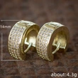 New men's earrings trend hip-hop four-row zircon frosted ear buckles fashionable OL couple earrings