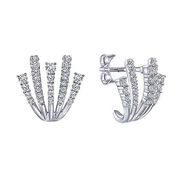 Hot-selling ear clips for women, fashionable and light luxury, full diamond claw-shaped earrings, personalized niche high-end earrings