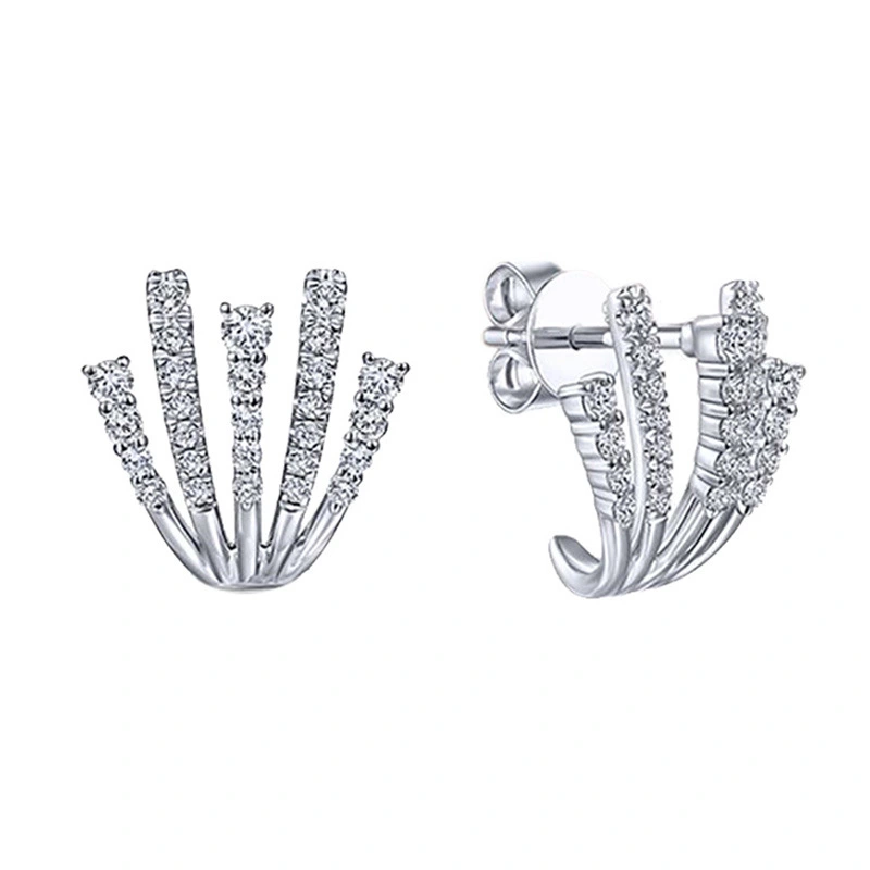 Hot-selling ear clips for women, fashionable and light luxury, full diamond claw-shaped earrings, personalized niche high-end earrings