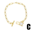 European and American jewelry fashion geometric OT buckle metal bracelet female trendy sweet cool thick chain bracelet brc52