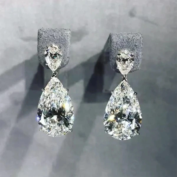 European and American bridal earrings sparkling micro-inlaid zircon wedding dress accessories wedding dinner earrings earrings