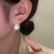  Live broadcast of dreamy imitation pearl earrings, sparkling micro-inlaid zircon earrings, elegant princess temperament jewelry