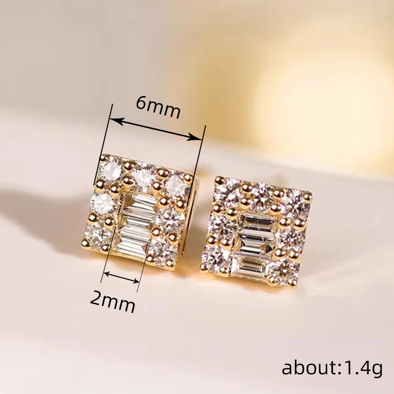  European and American simple exquisite earrings daily matching geometric earrings micro-inlaid zircon ladies earrings