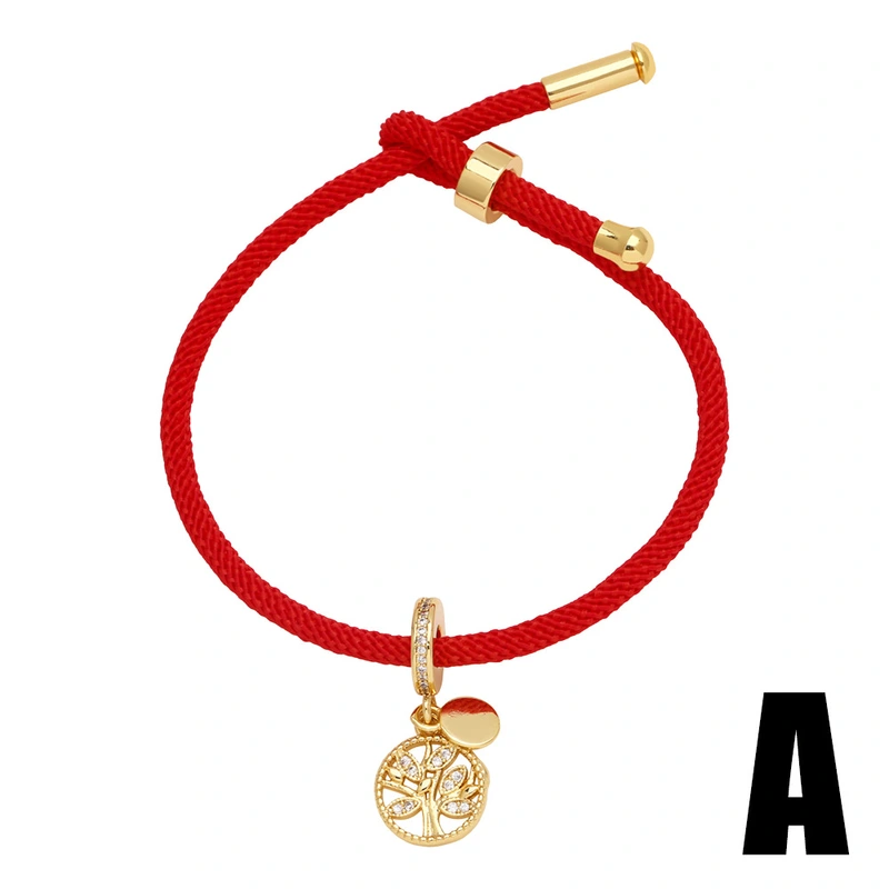 AS jewelry tree of life love pendant bracelet female gold-plated zircon red rope hand jewelry brf32