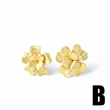 AS jewelry European and American glossy leaf flower earrings female copper plated real gold earrings earrings era071