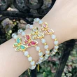 Clearance Europe and the United States hot selling personality micro inlaid color zircon butterfly bracelet female temperament pearl bracelet brj95