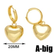 European and American hot selling golden peach heart earrings simple fashion retro love heart shaped earrings ear buckle erv30