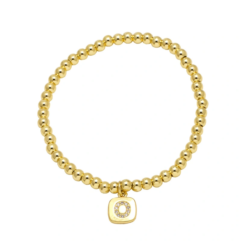 AS jewelry hot selling square 26 English letters pendant bracelet female beaded bracelet brf55