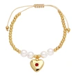 AS jewelry bracelet pearl heart bracelet female gold-plated colored zircon hand jewelry bre75