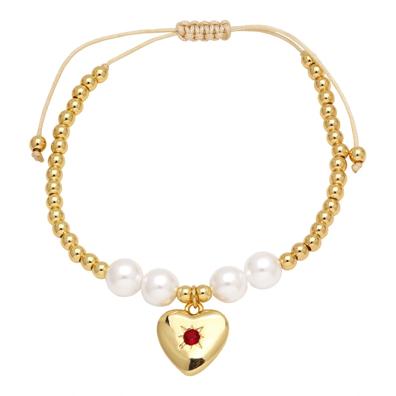 AS jewelry bracelet pearl heart bracelet female gold-plated colored zircon hand jewelry bre75