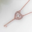New women's fashion love key pendant necklace niche high-end trend clavicle chain female