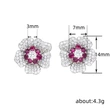 Niche high-end earrings unique French flower diamond-studded temperament trendy earrings popular earrings