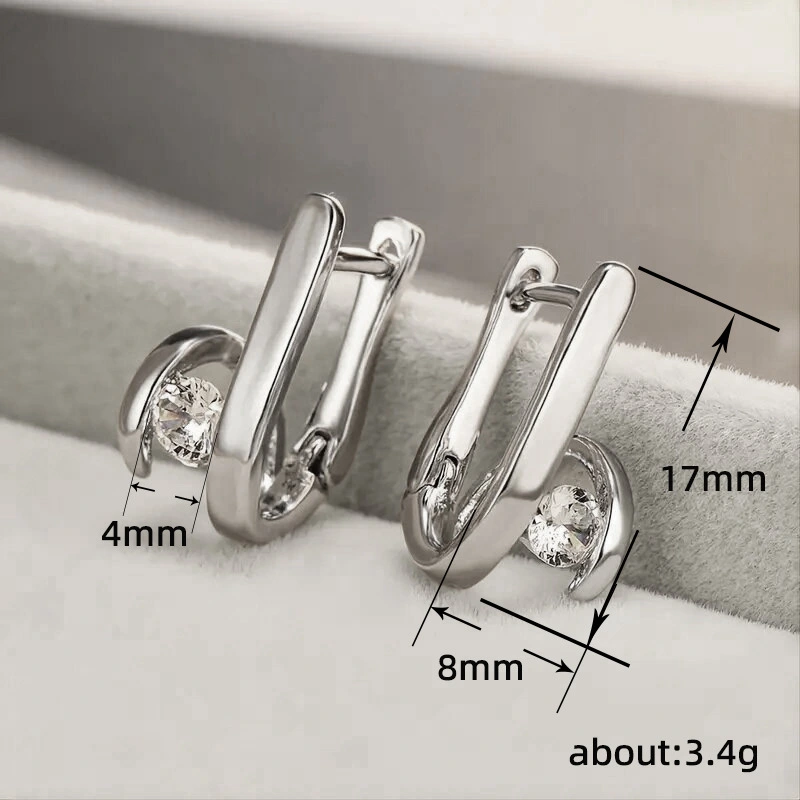 Korean geometric metal earrings curved winding cold style earrings simple neutral style female earrings