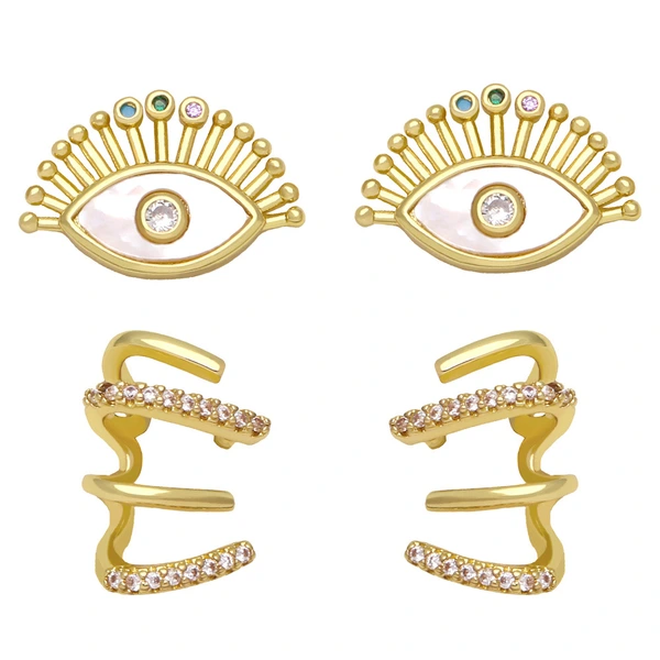 Clearance European and American devil eye zircon earrings for women wholesale erz44