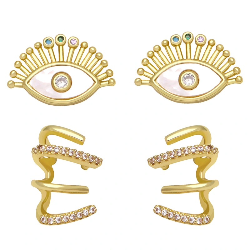 Clearance European and American devil eye zircon earrings for women wholesale erz44