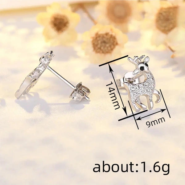  Sweet and exquisite deer earrings Christmas fashion festival earrings Korean style new simple cute earrings