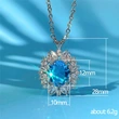 New Colored Gemstone Series Light Luxury Imitation Sapphire Pendant Women's Necklace Manufacturer Supply Wholesale
