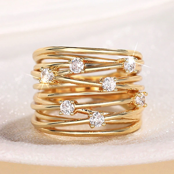 European and American palace lines, multi-layer design, fashionable niche, micro-inlaid zircon, popular and exquisite style