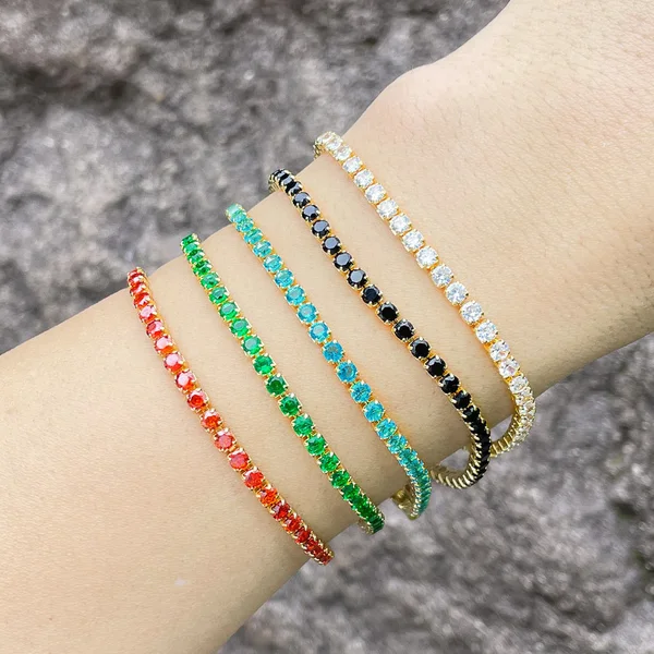 Hot selling European and American style colored zircon bracelet female Internet celebrity fashion niche retro colored diamond hand jewelry brh90