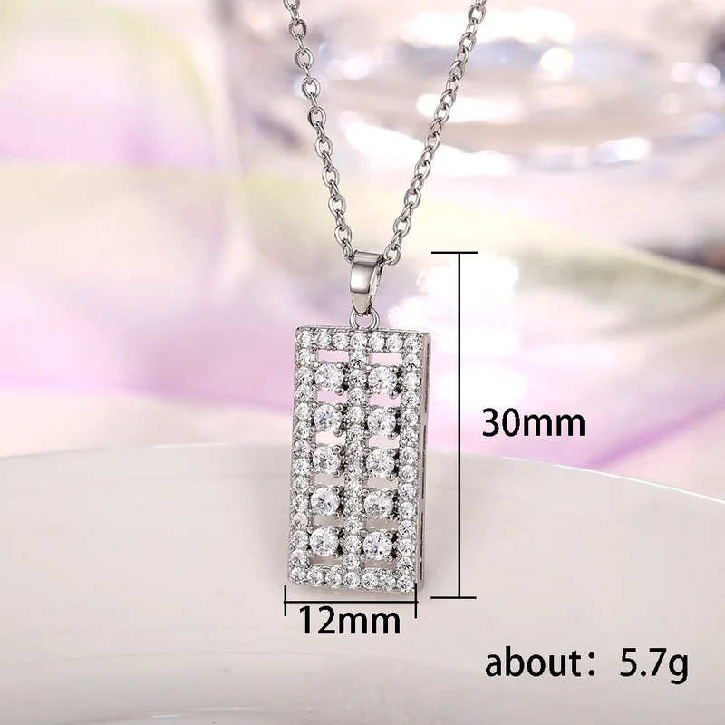 Fashionable and versatile new jewelry full of diamonds Lucky abacus pendant sweater chain personalized necklace wholesale