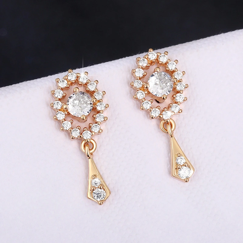 Autumn and winter new French niche earrings temperament gentle wind tassel zircon earrings niche high-end earrings
