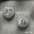 2022 Spring Hot Stud Earrings Exquisite Full Diamond Heart-Shaped Zircon Earrings Love Earrings Valentine's Day Gift