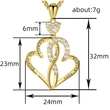 Hot selling love jewelry necklace in Europe and America, fashionable double-layer interlocking heart-shaped pendant, good sister necklace