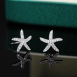   Hot selling starfish diamond earrings European and American creative five-pointed star full diamond zircon earrings ear jewelry