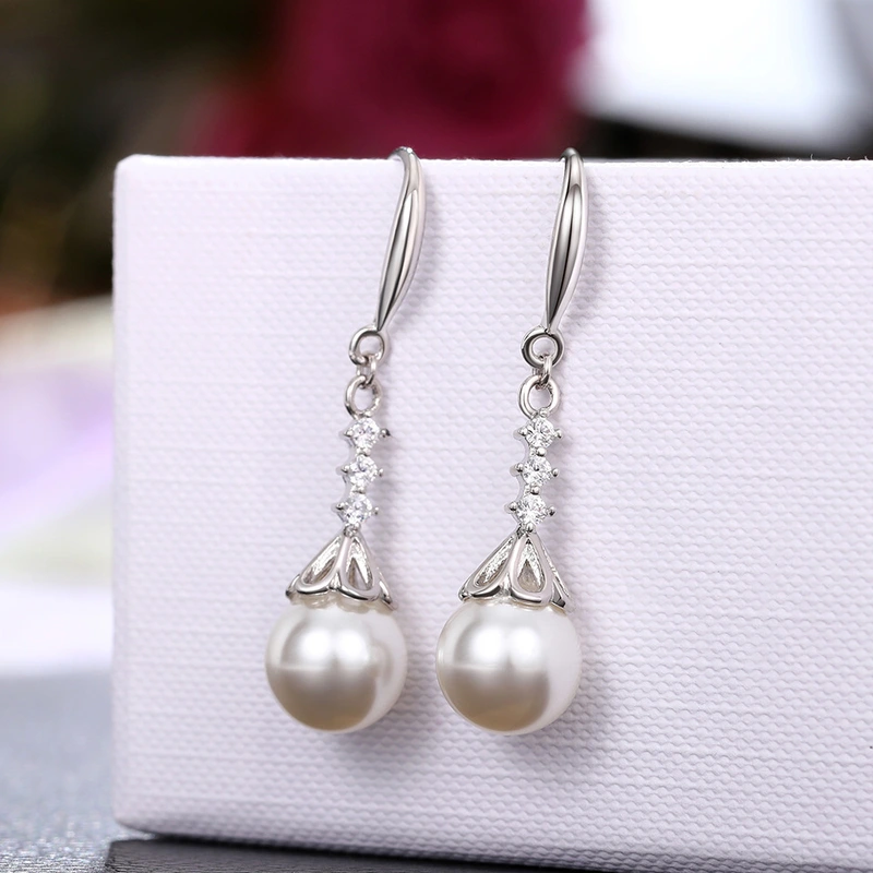New earrings exquisite and elegant imitation pearl long earrings for women wedding bridal earrings for women