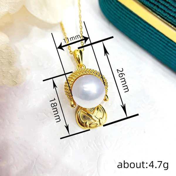  Hot selling cute necklace for women, cute Buddha imitation pearl design necklace, elegant light luxury style jewelry