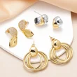 AS jewelry popular butterfly earrings women's gold-plated zircon two-color round earrings era363