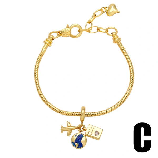 New simple and fashionable airplane travel bracelet European and American hot style love earth hand jewelry bracelet female brk83