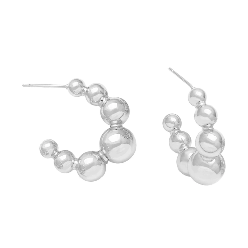 Clearance sale earrings for women, versatile copper-plated 18k gold beaded earrings, era164