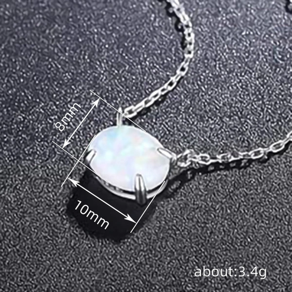  Glossy high-end imitation opal pendant for women, fashionable and exquisite necklace, elegant temperament, popular design