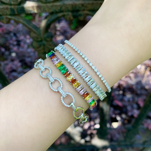 European and American style fashion simple zircon bracelet female niche light luxury high-end bracelet cold style jewelry brc89