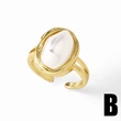 AS jewelry European and American copper plated 18k gold inlaid zircon pearl irregular open ring ring female riq53
