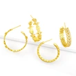 Clearance European and American creative micro-inlaid zircon C-shaped earrings eyes smile palm leaves splicing geometric earrings erx09