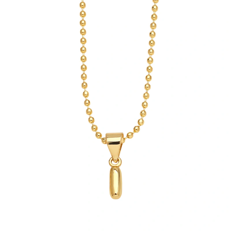 Hot sale 26 letters necklace female copper plated real gold polished letter pendant clavicle chain nkq67